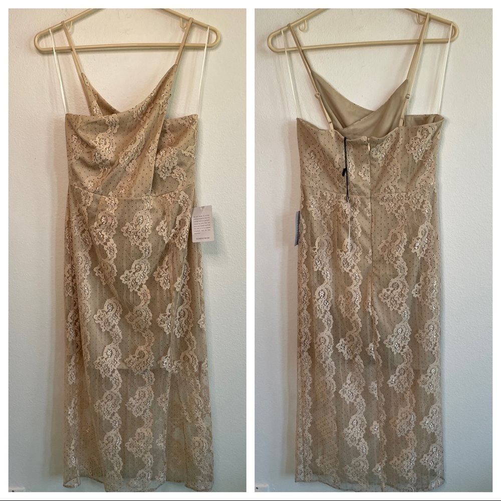 NWT NSR FLORAL LACE DRESS WITH CRISS CROSS FRONT DESIGN